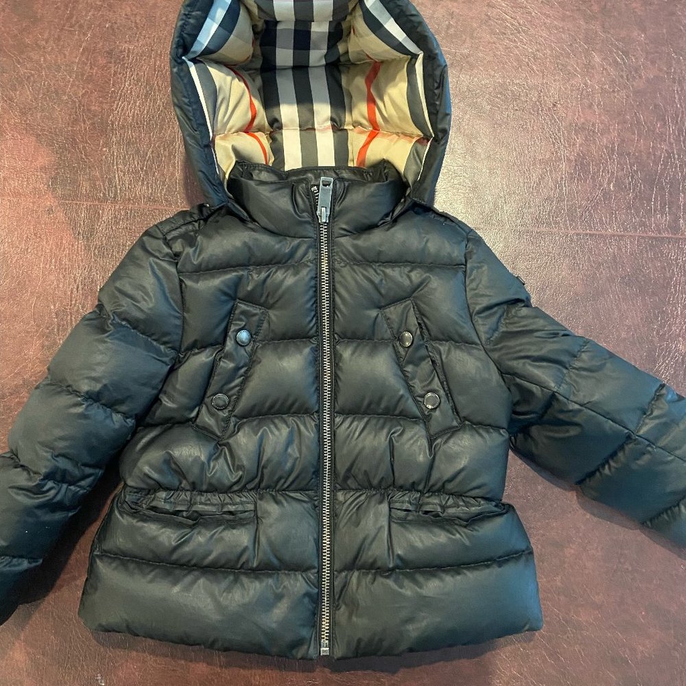 Burberry Kids Down Hooded Puffer Coat